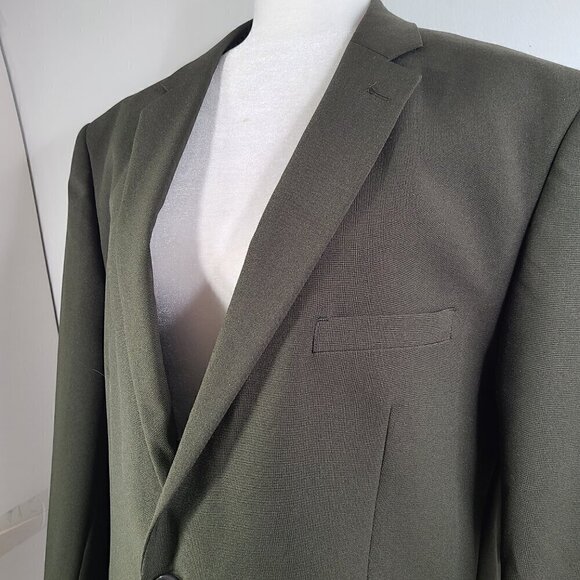 NWT Alain Dupetit Olive Green Sport Coat Two Button Blazer - Picture 2 of 10